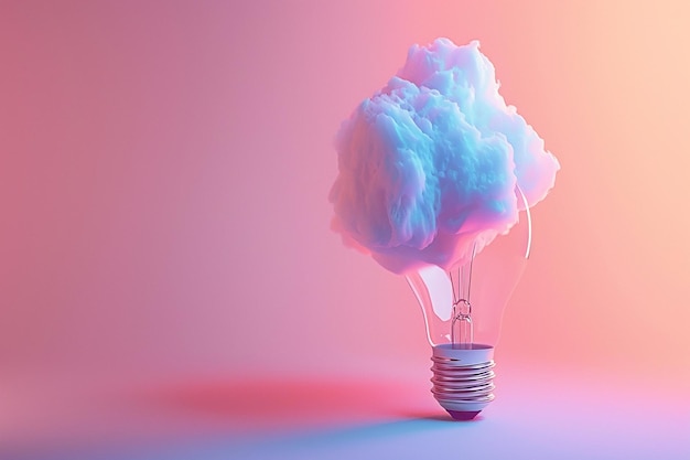 A Colorful Light Bulb illustration with background electric concept generative AI