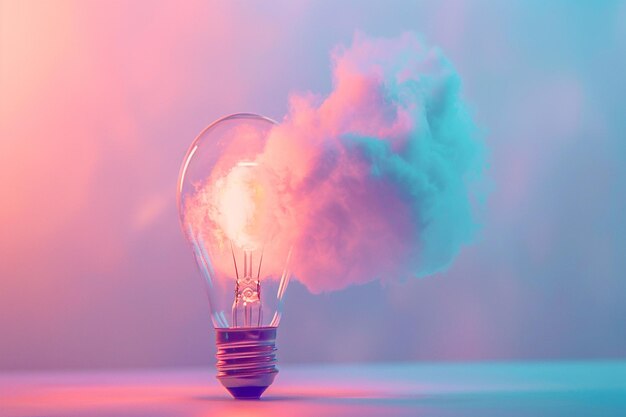 A Colorful Light Bulb illustration with background electric concept generative AI