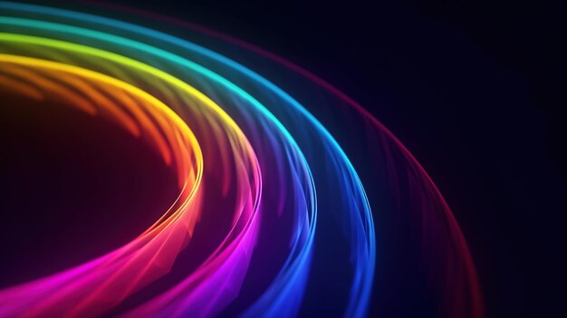 A colorful light painting with a black background