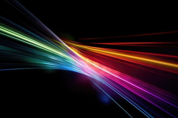 Colorful light trails with motion effect Illustration AI generated image