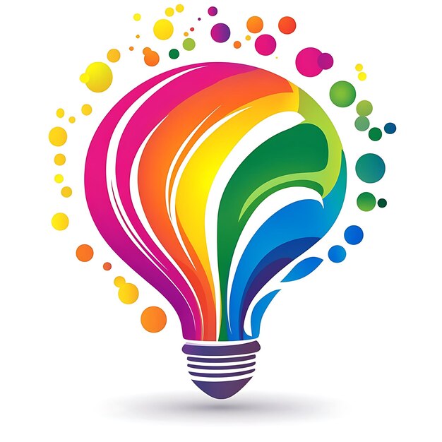 Photo colorful lightbulb icon creativity innovation and inspiration