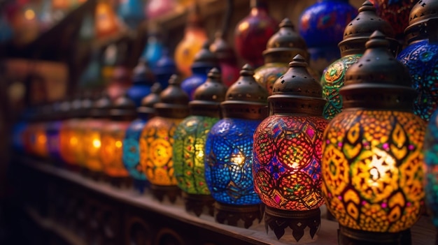 Colorful lights in a shop in cairo