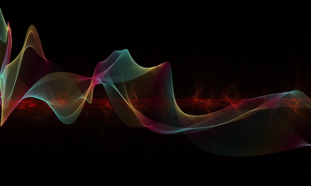 Colorful Line and Wave Background with Light Banner Flyer Template Wallpaper