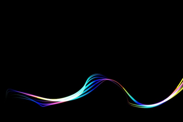 Colorful Line Wave Effect Background Banner Flyer Wallpaper Template