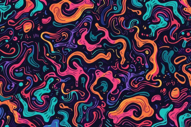 colorful lines on a black background