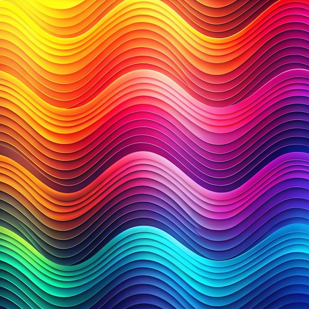 Photo colorful lines with a background of wavy lines