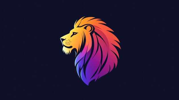 Photo colorful lion head design