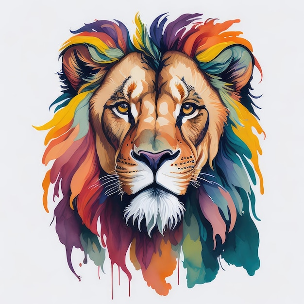 A colorful lion with a mane and a mane.