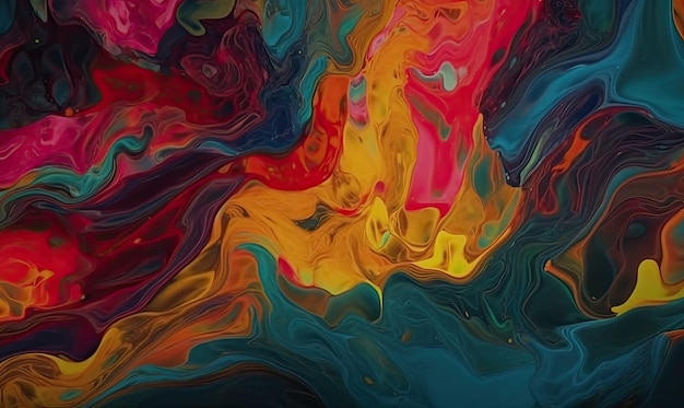 Colorful liquid ink creating a mesmerizing background Creating using generative AI tools