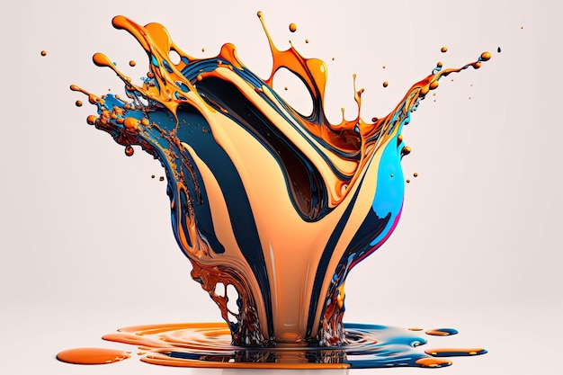 A colorful liquid is being poured into a pool of water.