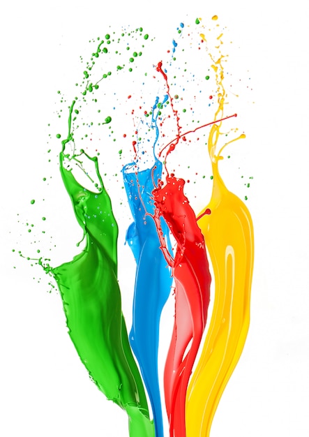 Colorful liquid paint splashes