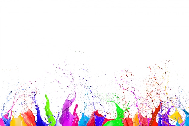 Colorful liquid paint splashes