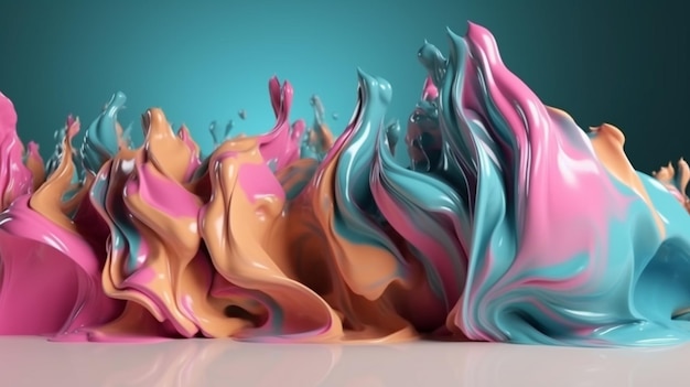 A colorful liquid painting with the title'paint'on it