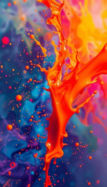 Colorful liquid splash against black background