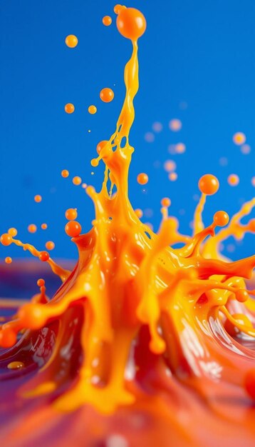 Photo colorful liquid splash against black background