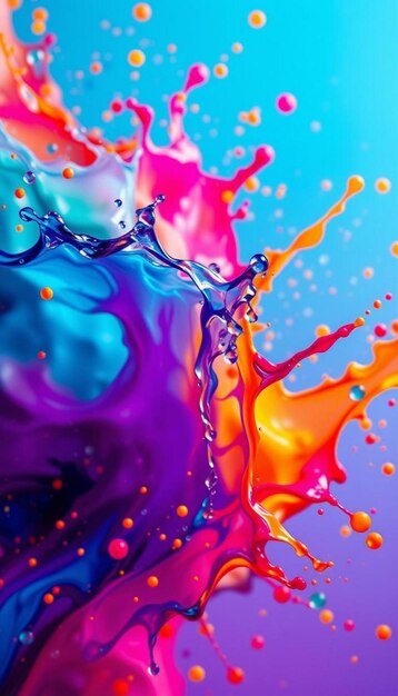 Colorful liquid splash against black background