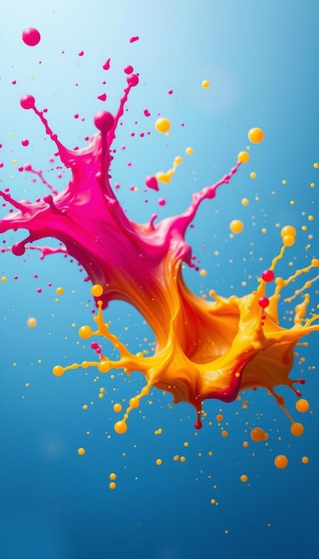 Colorful liquid splash against black background