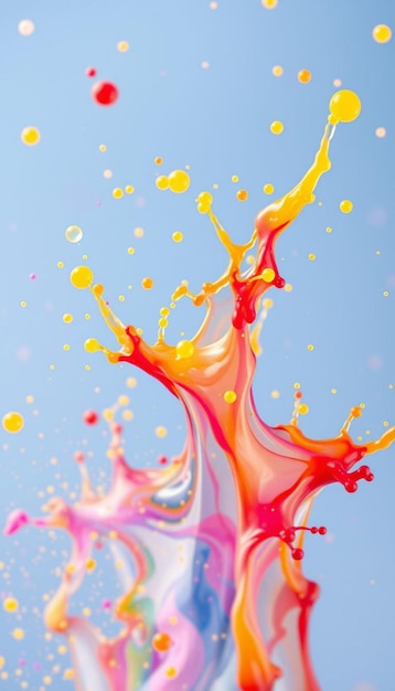 Colorful liquid splash against black background