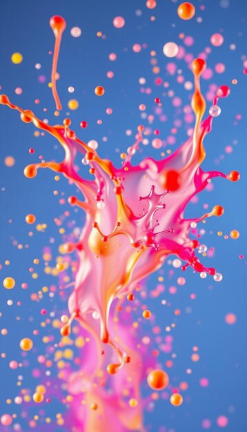 Photo colorful liquid splash against black background