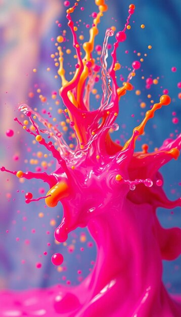 Photo colorful liquid splash against black background