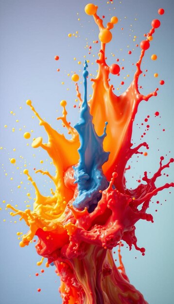 Photo colorful liquid splash against black background