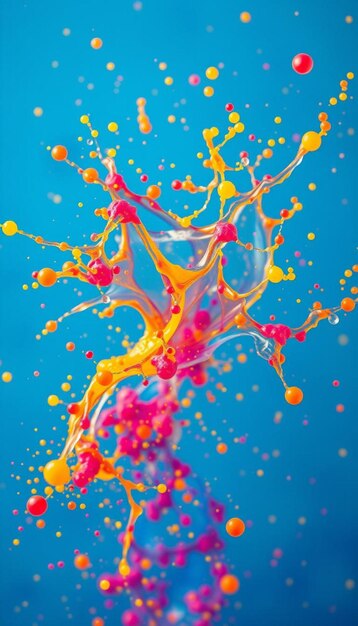 Photo colorful liquid splash against black background