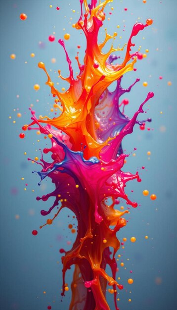 Colorful liquid splash against black background