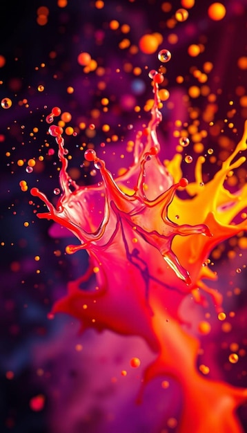 Colorful liquid splash against black background