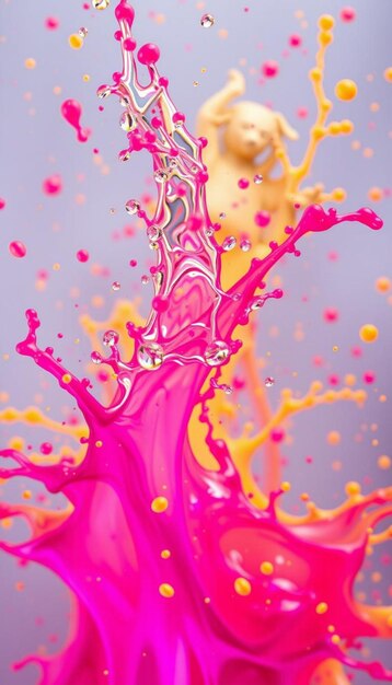 Photo colorful liquid splash against black background