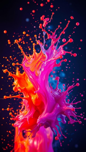 Colorful liquid splash against black background