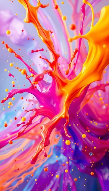 Photo colorful liquid splash against black background