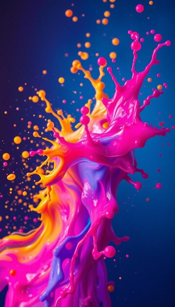 Colorful liquid splash against black background