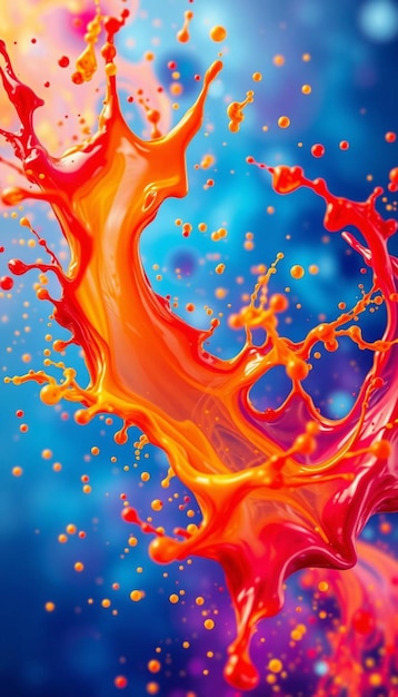 Colorful liquid splash against black background