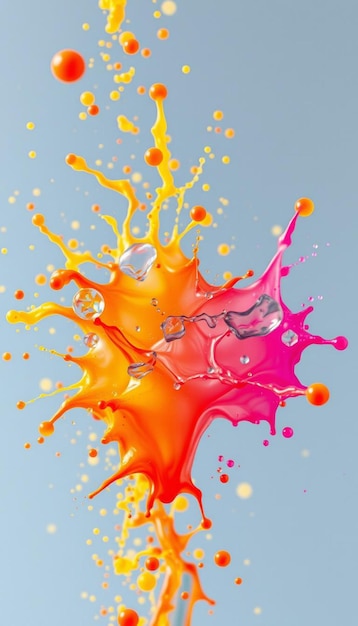 Colorful liquid splash against black background