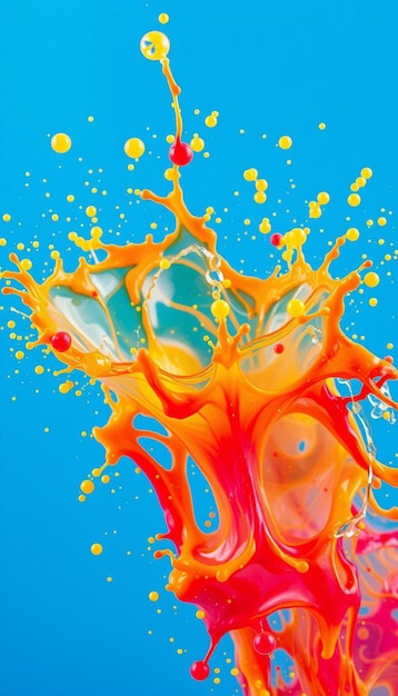 Photo colorful liquid splash against black background