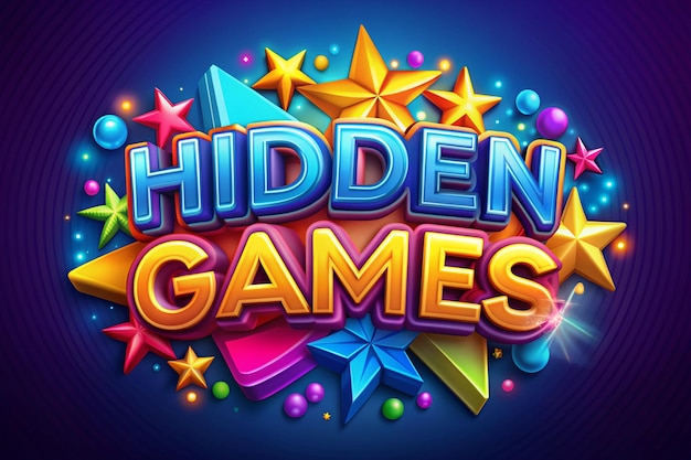 Photo a colorful logo for a game called hidden games