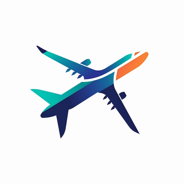 Photo a colorful logo with an airplane with white background