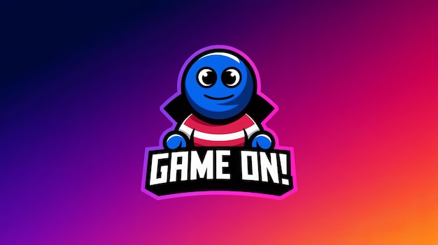 Photo a colorful logo with a blue ball and the word game on it