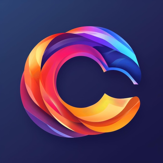 Photo a colorful logo with the letter c on it