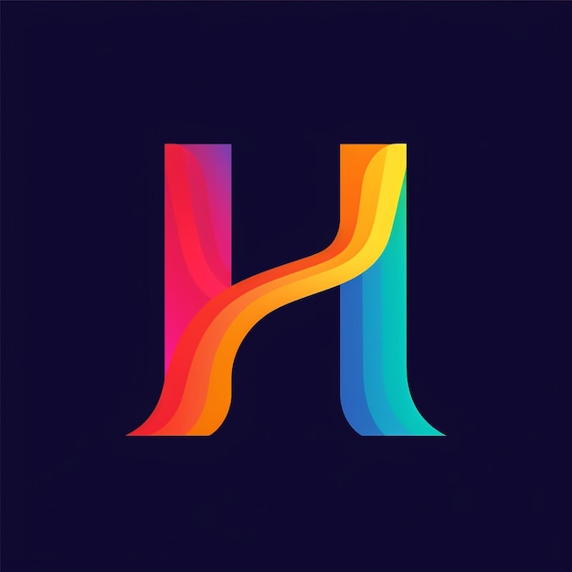 a colorful logo with the letter h on it