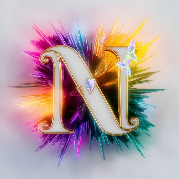 Photo a colorful logo with the letter n on it