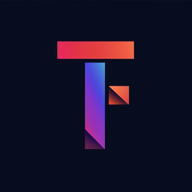 Photo a colorful logo with the letter t on it