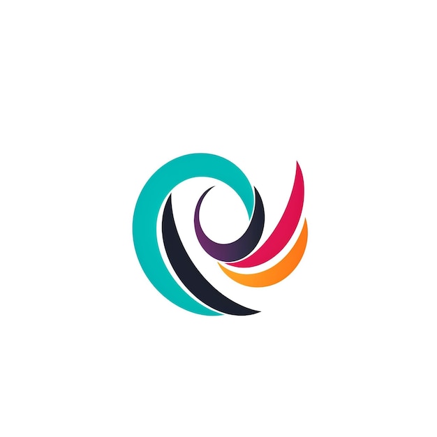 Photo a colorful logo with a spiral design on it