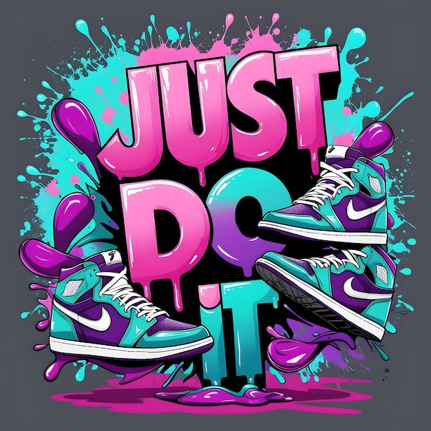 a colorful logo with the word just do it