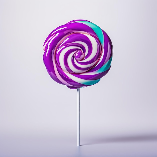 Photo a colorful lollipop that is on a stick