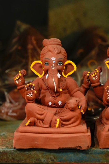 Colorful Lord Ganesha statue or sculpture for lord ganesha festival