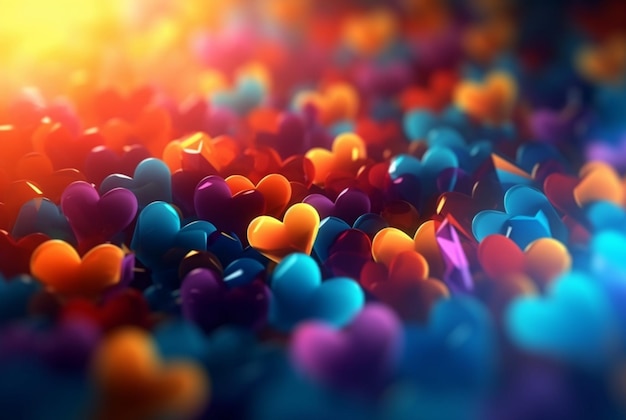 Colorful love blurred background generative ai