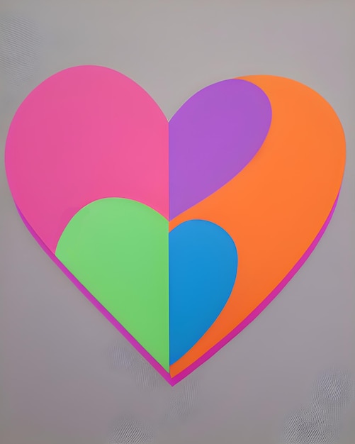 Colorful Love Heart Shape