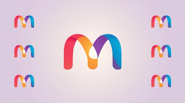 Photo colorful m logo design m logo