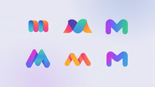 Photo colorful m logo design m logo